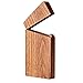 MaxGear Business Card Holder Wood Business Card Holders, Business Card Case Name Card Holder for Men Pocket Card Holder with Magnetic Closure, Walnut