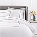 Amazon Brand – Pinzon 400 Thread Count Egyptian Cotton Sateen Hotel Stitch Duvet Cover - Full or Queen, Espresso