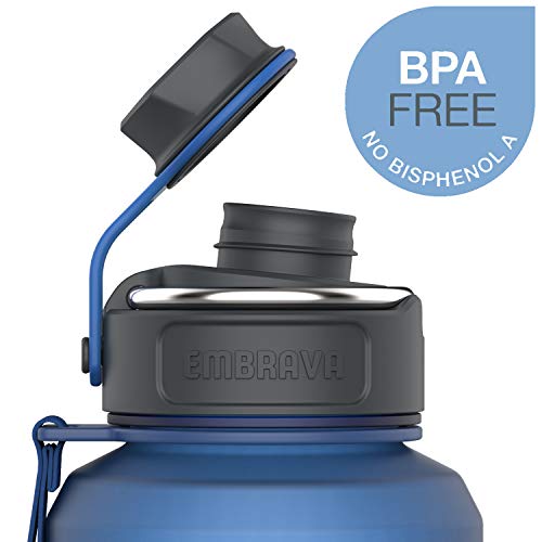 Embrava 40oz Water Bottle Large with Travel Carry Ring Wide Leak