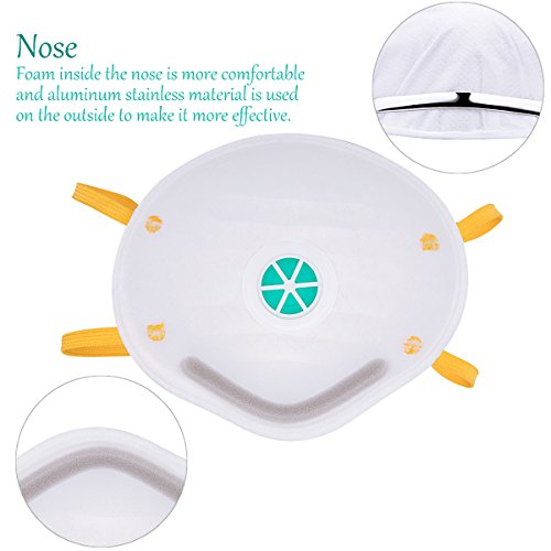 20pcs Particulate Respirator with Exhalation Valve Dust Mask Personal Protective Breathing Mask Equipment N95 for Home Cleaning Construction DIY Projects Apince