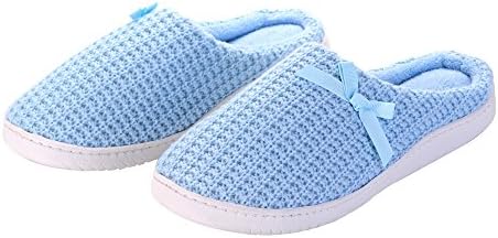 DIMDIM Solid Color and National Tutom Design Ladies' Cashmere Cotton Knitted Anti-Slip House Slippers One Size for 38-40