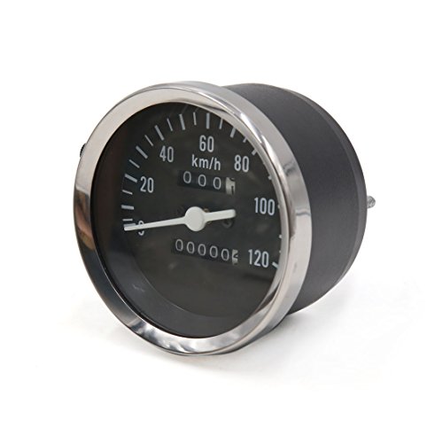 uxcell 0-120km/h Black Rectangle Analog Odometer Motorcycle Speedometer Gauge for GN