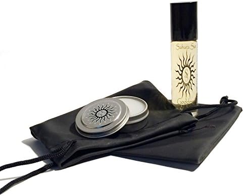 Sahara Sun Oil Blends Aura Goddess, Egyptian Body Oil and Natural Solid Perfume with Drawstring Bag