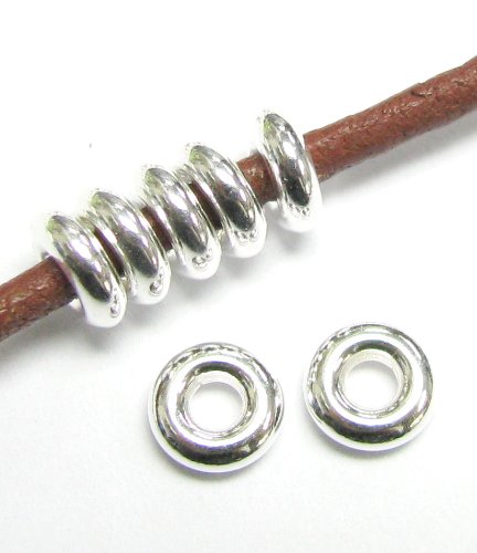 10 pcs 925 Sterling Silver 6mm Round Soldered Bubble Bead Spacer Rondelle Jump Ring Connector 12 GA Gauge/2mm Wire