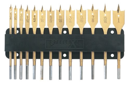 SteelexPlus D2053 TiN Coated Spade Bit Set,13-Piece