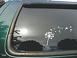 Dandelion Flying- Die Cut White Vinyl Window Decal/sticker for Car or Truck 5.5
