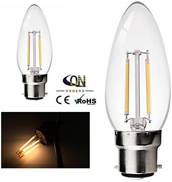 B22 2 W 2 COB 200 2800-3200K K Warm White A Dimmable Candle Bulbs AC 220-240/AC 110-130 V , warm white-110-120v