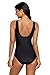 Zando Stylish Slimming Ruched Plus Size Tummy Control Swimwear V-Neck Backless One Piece Swimsuit Bathingsuit For Women
