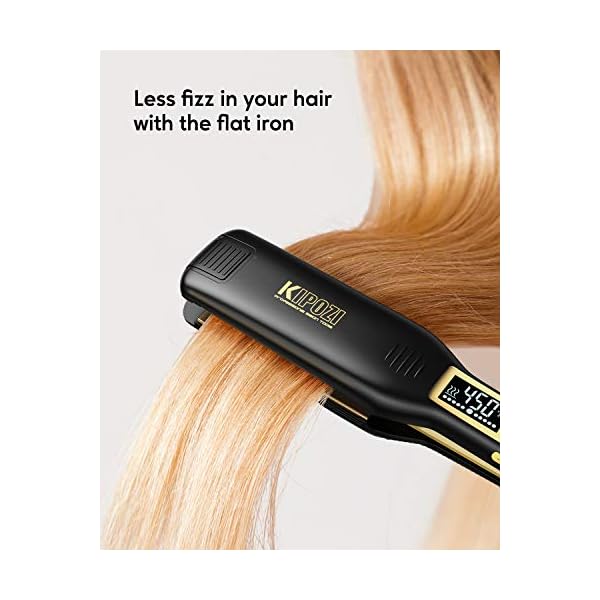 kipozi professional titanium flat iron hair straightener with digital lcd