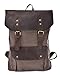 Gootium Vintage Canvas Real Leather Backpack Rucksack/ 15-inch Laptop Bag, Unisex, Coffee