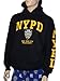 NYPD Hoodie Yellow Sleeve Print Sweatshirt Navy Blue 3Xl