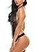 Avidlove Women Sexy Lingerie Lace Halter One Piece Teddy Babydoll Bodysuit Black M