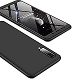 Galaxy A7 2018 Case, Ranyi [Full Body 3 Piece Cover] [Slim & Thin Fit Tightly] [360 Degree Protection] Premium Hybrid Bumper 3 in 1 Electroplated Hard Case for Samsung Galaxy A7 (2018), Black