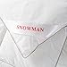 SNOWMAN Lightweight White Feather Down Comforter Queen Size 100% Cotton Cover Down Proof Baffle Boxes Construction,Soft and Warm Queen Size 68