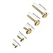 WILLBOND 500 Pieces Brass Plated Paper Fasteners Round Metal Brads with Storage Box Assorted Size Brads (Gold)