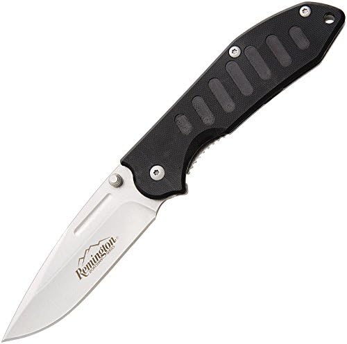 Remington Cutlery R11512 Pic-Lokt Frame Lock Folding Knife with G10 Handle and Stonewash Blade, 4 3/4-Inch