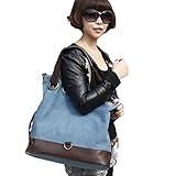 Aibag Retro Vintage Literary Women's Casual Canvas Hobo Everyday Handbag Bucket Shoulder Bag Big