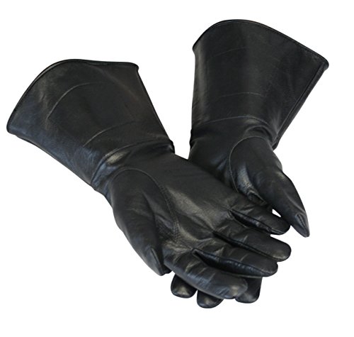 Historical Emporium Men's Genuine Leather Gauntlets L Black