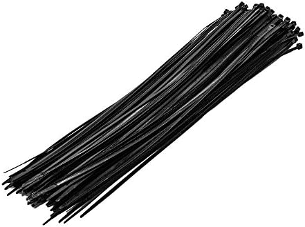 Black 100 Pcs Zip Ties Bulk - 12 Inch Nylon Uv Resistant Cable Wire Zip Tie 50 Lbs