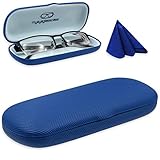 MyEyeglassCase Hard eyeglass case for men | Slim eyeglass case | kids glasses case | Reading Glasses Case | small & protective (S5 Rough Blue)
