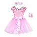 HBB Kids Little Girl's Dress Up Trendy Sassy Princess Dance Tutu with Headband & Shoes, SZ 3-5, Pink (PD03)