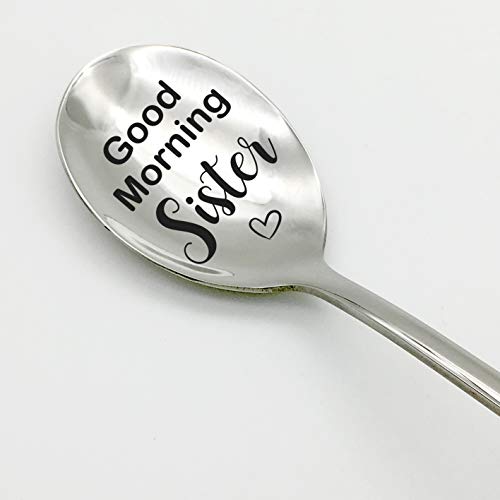 family Kitchen Good Morning Sister Coffee Spoon - Stainless Steel Espresso Engraving Spoons for Frie family Kitchen Good Morning Sister Coffee Spoon - Stainless Steel Espresso Engraving Spoons for Frie