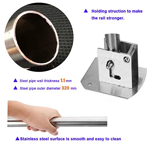 Handicap Grab Bars for Bathroom Toilet Flip Up Grab Safety Bars for Elderly Handicap Shower Stainless Steel Grab Bar Handrails Support Safety Rails Shower Hand Rail Folding Assist Grip Bar - Thumbnail 4