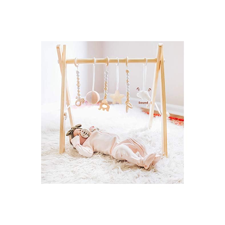 funny supply Wooden Baby Gym with 6 Gym Toys Foldable Baby Play Gym Frame Activity Center Hanging Bar Newborn Gift funny supply Wooden Baby Gym with 6 Gym Toys Foldable Baby Play Gym Frame Activity Center Hanging Bar Newborn Gift
