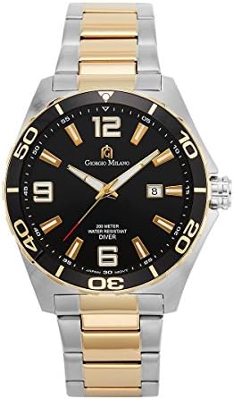 Mens Watch 'Oceano' Round Stainless Steel case.dial with Indexes and Date. Stainless Steel Band. Screw Down Crown