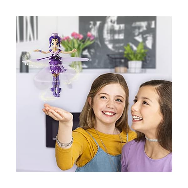 HATCHIMALS Pixies, Crystal Flyers Purple Magical Flying Pixie Toy, for Kids Aged 6 and up