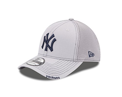 MLB New York Yankees NEO 39Thirty Stretch Fit Cap, Gray, Large/X-Large at Amazon