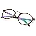 PenSee Vintage Inspired Eyeglasses Frame Round Circle Clear Lens Glasses (Tea brown)