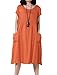 Mordenmiss Women's Baggy Dress Short Sleeve Midi Dresses Casual Pullover Hoodie