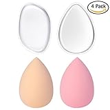 KEKU 2 Pack Silicone Makeup Sponge with 2 Pack Beauty Makeup Blender Set for Concealer Gel Foundation Liquid Creams Contouring Cosmetic Application