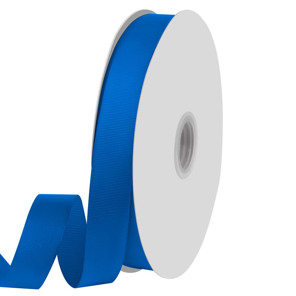 Photo 1 of 1" X 100 Yards Royal Blue Grosgrain Ribbon, Premium Grosgrain Ribbon for Sewing, Gift Wrapping, Bow Making, Wedding Decor, Wrapping and More (Royal Blue)