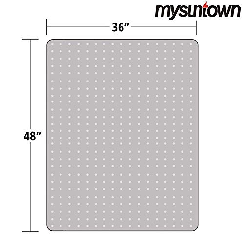 Mysuntown Carpet Chair Mats, PVC Vinyl Rectangle Chair Mat for Carpeted Floors, Transparent Desk Chair Mat - 36 X 48 Inches Standard Pile Carpet, for Office and Home