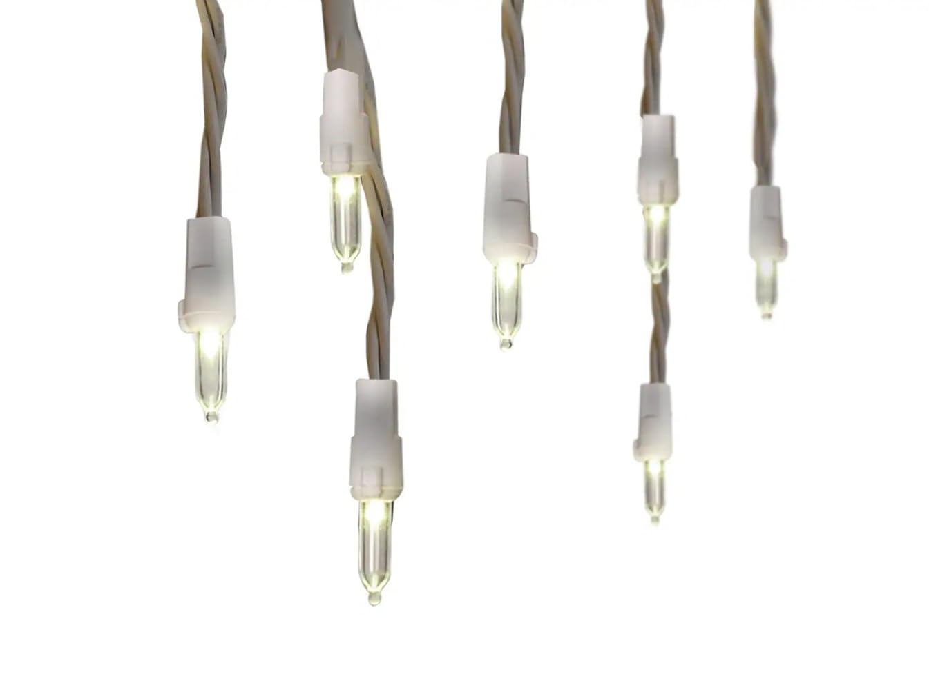 Photo 1 of Nicolas Holiday GE StayBright 150 LED Icicle-Style Lights - Warm White with White Wire