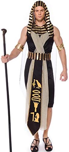 Men Halloween Costumes Unisex Adult Cosplay Ancient Egyptian King Pharaoh Egyptian Costume