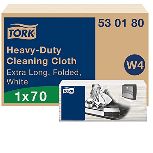 Tork Heavy-Duty Cleaning Cloth White W4, 1 ply, 1 Pack x 70 Cloths, 530180