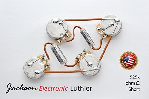 Les Paul Wiring Harness Kit CTS 525k TAOT Short Shaft - Rare Sprague Vitamin Q .015 uF Nk/.022 uF Brdg 50s Amber Varnish Spaghetti Tubing Insulation