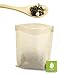 Tea Filter Bags Disposable Tea Bags Empty Tea Bags Unbleached Drawstring Paper Tea Bag for Loose Tea (100 Count and 3 Free Clips) (Brown　)