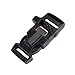 WOVTE 1.8 x 0.75 Inch Whistle Buckles with Flint Fire Starter and Striker for Paracord Bracelet Black Pack of 10