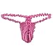 Freebily Men's Lace Thongs G String Sissy Pouch Panties Sheer Mesh Underwear Lingerie Hot Pink Medium (waistline 29.0-43.0