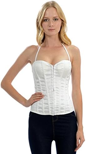 Sexy Front Hook Eye Regular Corset Bustier Top with Back of String Cross (L3531)