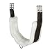 Intrepid International English Girth with Fleece - Breathable Lightweight Horse Girth for English Saddle, Double Elastic Easy Attachment, Brown with White Fleece