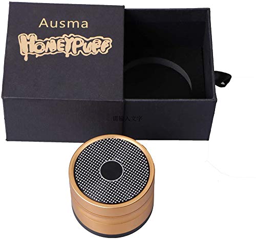 4 Piece Premium Aluminum Herb Grinders,Speaker Pattern Metal Tobacco Grinder with Sifter and Magnetic Top,2.4inch(Gold)