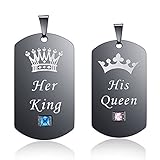 His & Hers Matching Set Titanium Stainless Steel Pendant Necklace,Couples Necklace,Couple Gift,Gift for Lover