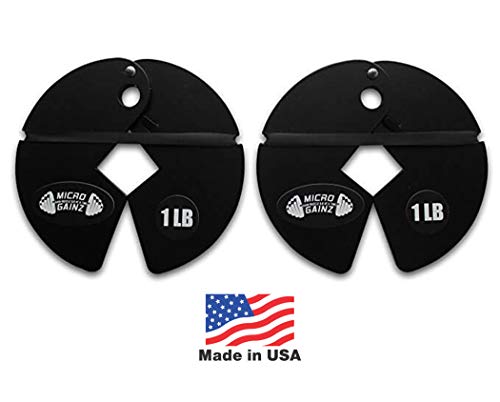 Micro Gainz 1LB Dumbbell Fractional Weight Plates 2 or 4 Pack (Choose a Set)- Designed for Dumbbell Training and Micro Loading, Made in USA