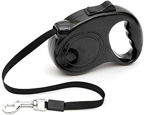 Retractable Dog or Cat Lead / Leash. For Small, medium or large dogs up to 20K. 3 Meters. Spring loaded automatic. (Black)