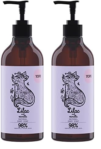 YOPE Natural Hand Wash | Vanilla Extract | Lilac Hydrolate | Neutral pH | Moisturising | Soothing | Lilac and Vanilla 500 ml (Pack of 2)
